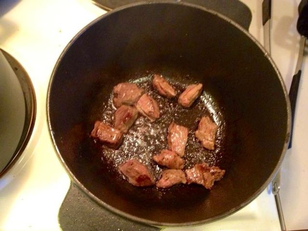 Brown them and place in a bowl or similar with a lid to keep warm.