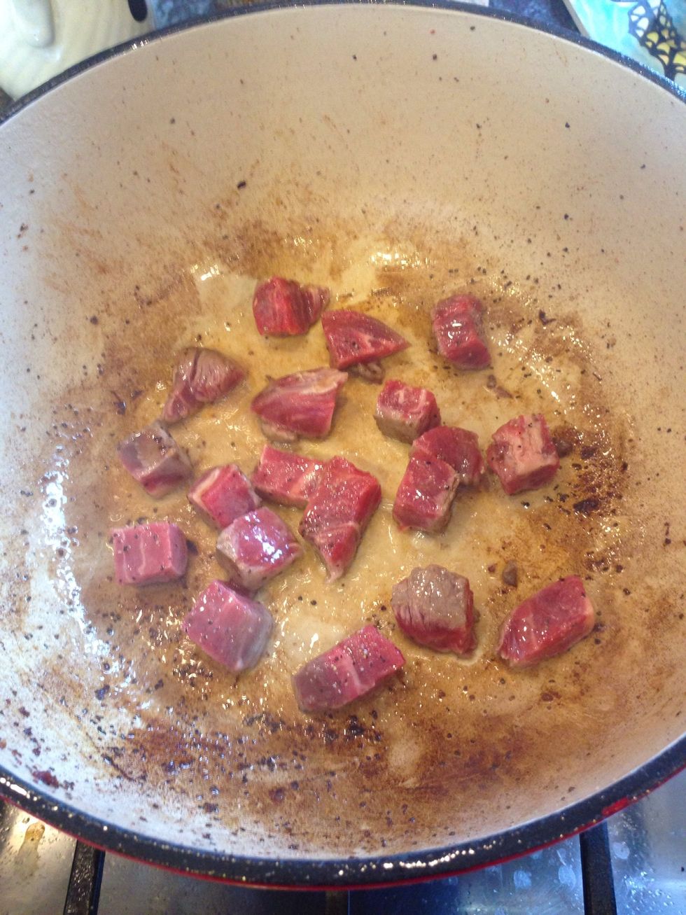 Brown your meat on each side. Until medium done.