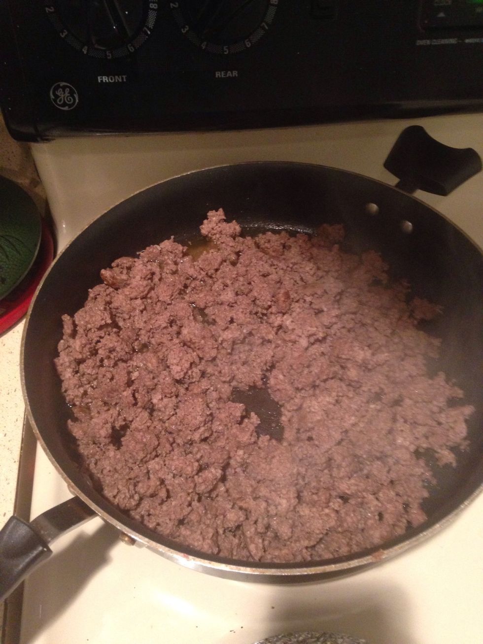 Brown your meat you can use turkey and sausage or just ground beef like me