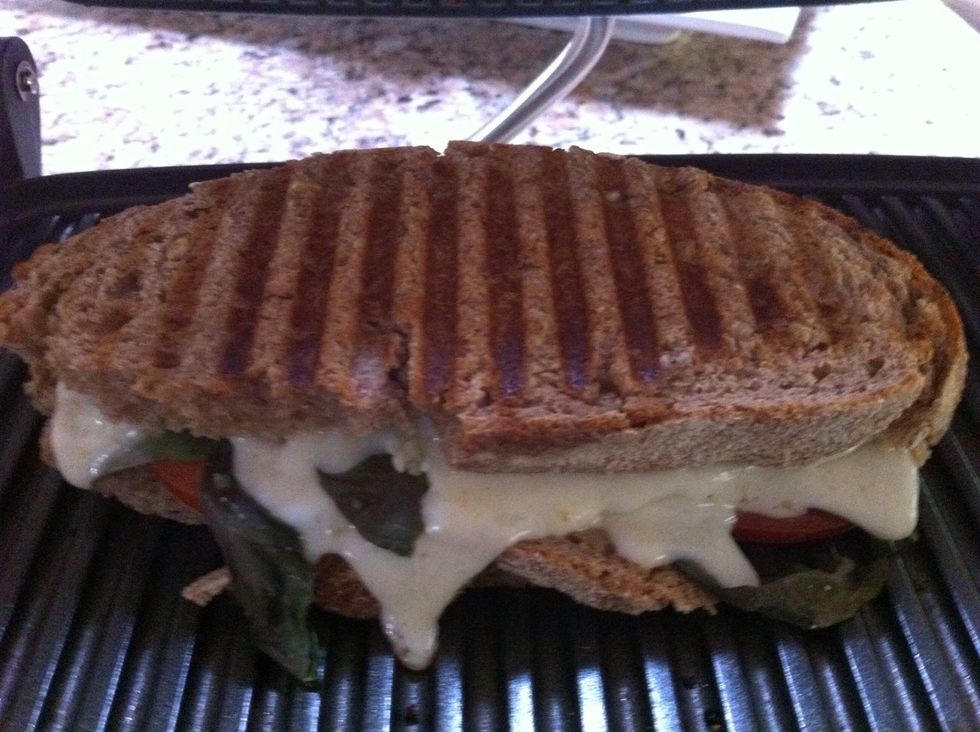 Browned and melted.