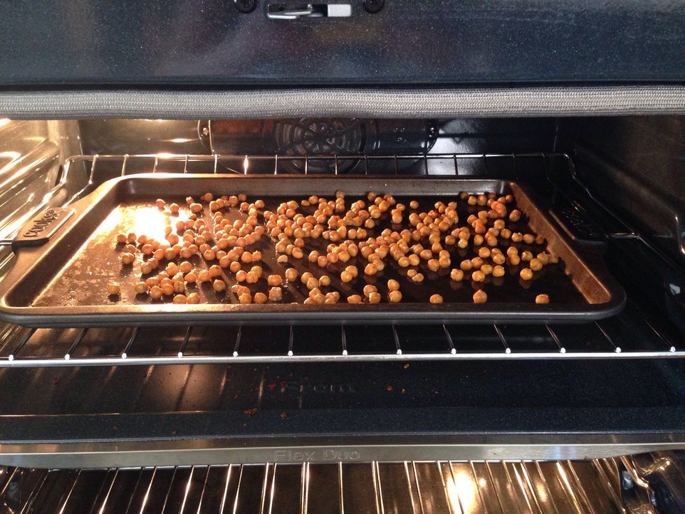 Browning up pretty shnicely. Test one for doneness. U might like them more crunchy than me.