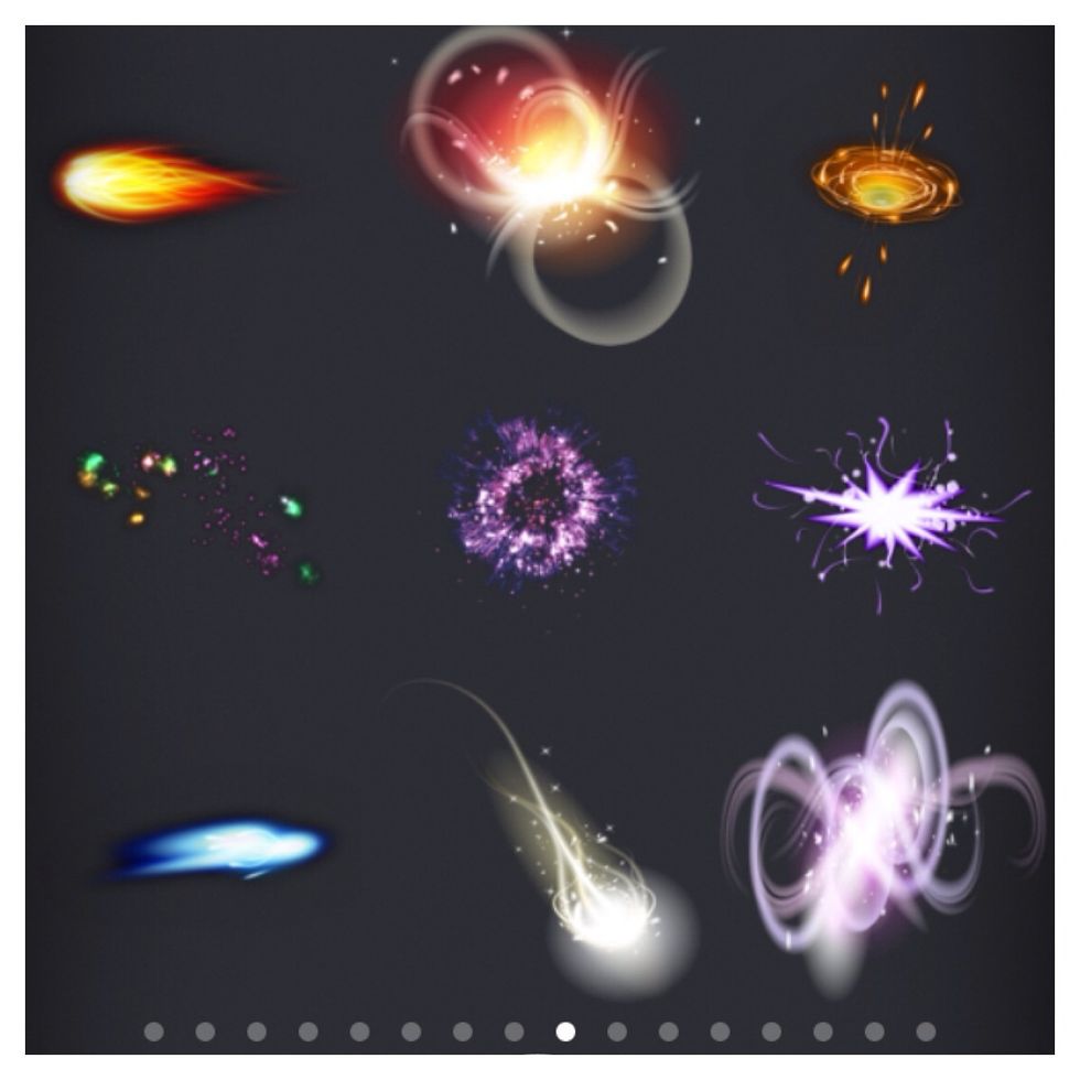 Browse all the cool effects experimenting as you go.  It's a lot of FUN!!  I knew I wanted some sort of fireball coming from the weapon my son was holding. So I chose the blue one shown above.