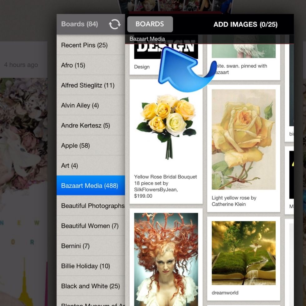 Browse your Pinterest boards for images.