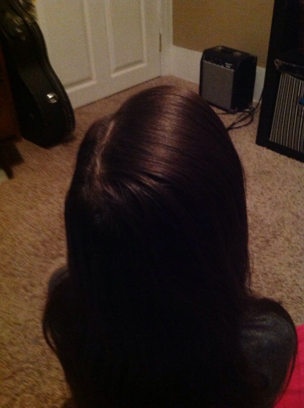 Brush back hair. Note: you will need medium to long hair for this hairstyle to work out.