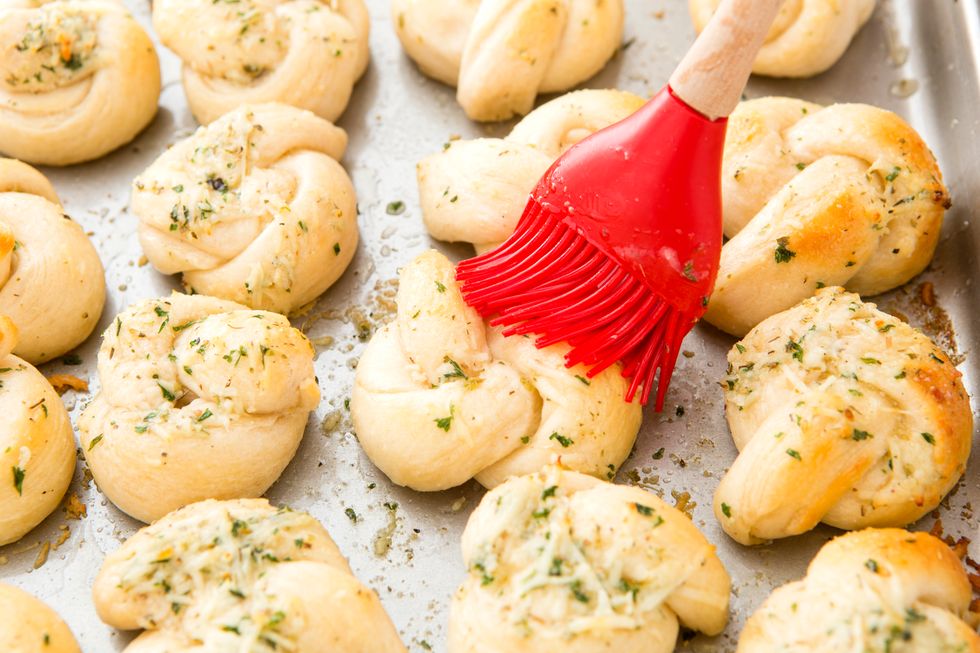 Brush each with the remainder of your butter mixture.