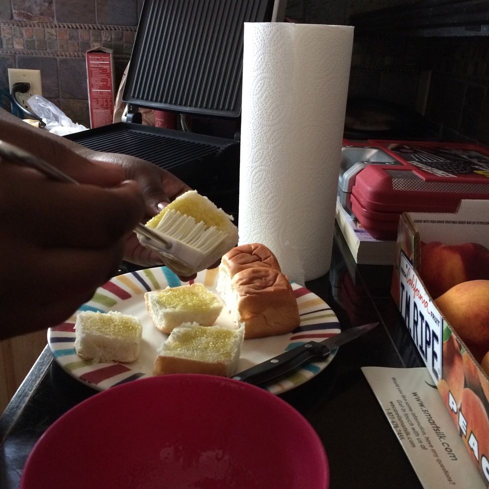 Brush it with the olive oil mixture