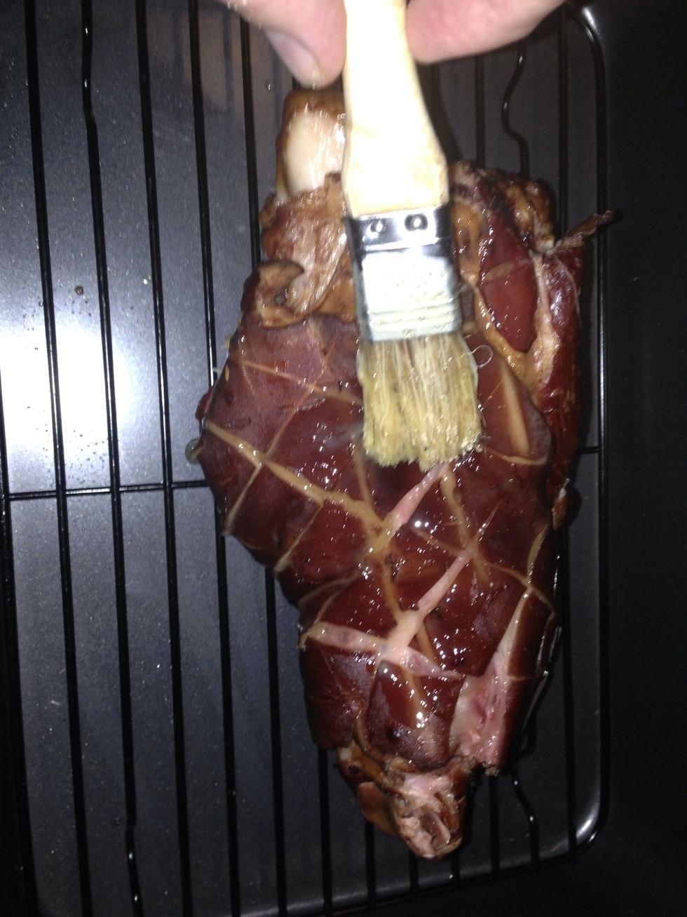 Brush on to the meat