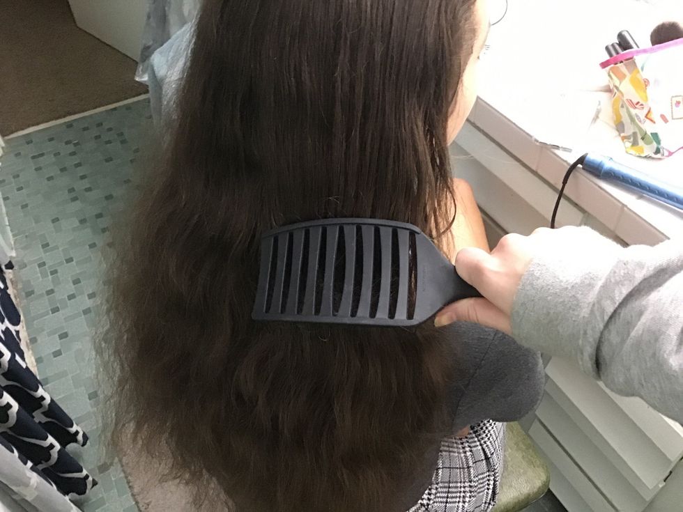 Brush out all of the hair