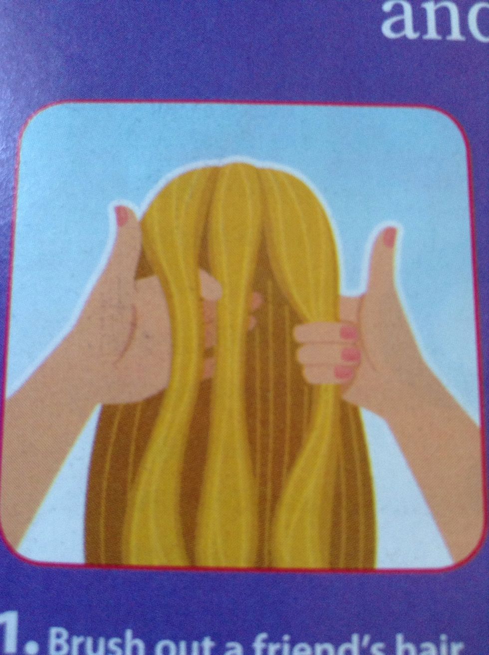 Brush out hair. Then pick a bundle of hair where you want the braid to start. Separate into three sections.