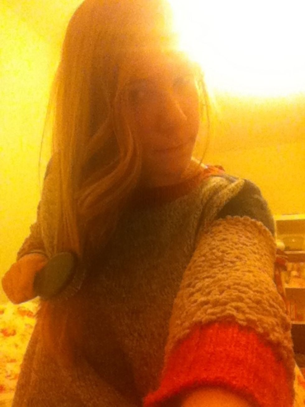 Brush out your hair so it's easier to work with and curl :)