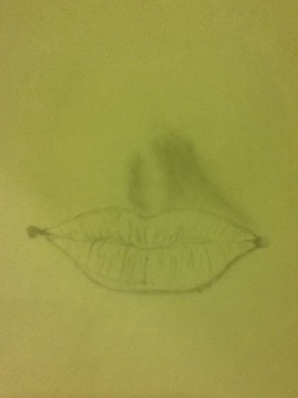 Brush/ smooth out the lines on the upper lip like so!