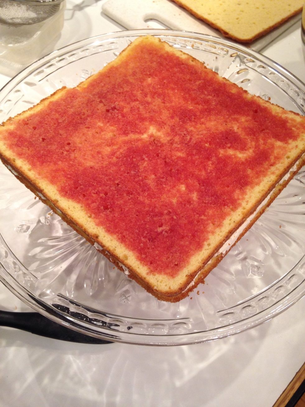 Brush syrup on this layer as well.