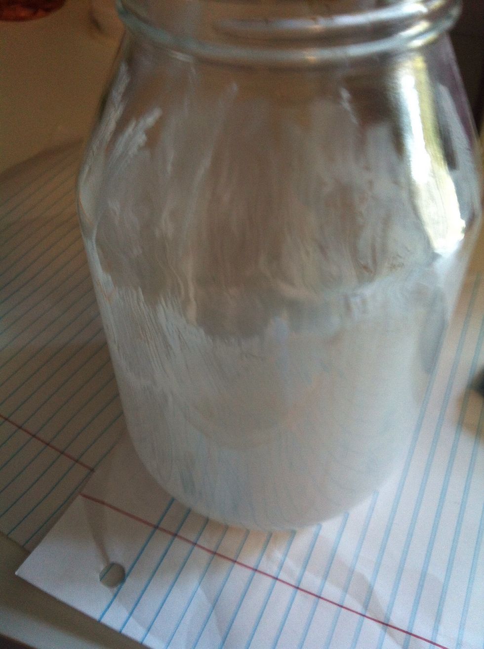 Brush the mod podge inside of your mason jar!