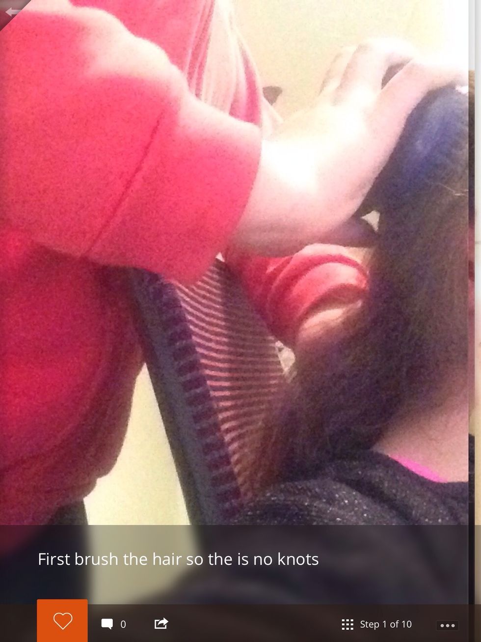 Brush the pony tail until all knots are out.
