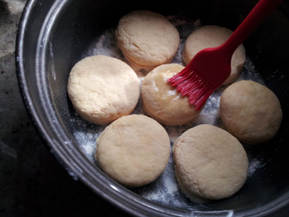 Brush the scones with the remaining 1/4 beaten egg
