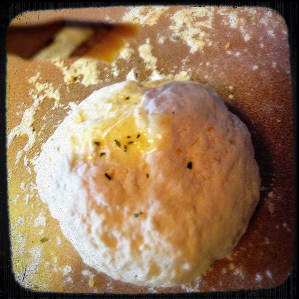 Brush the top of the bread,