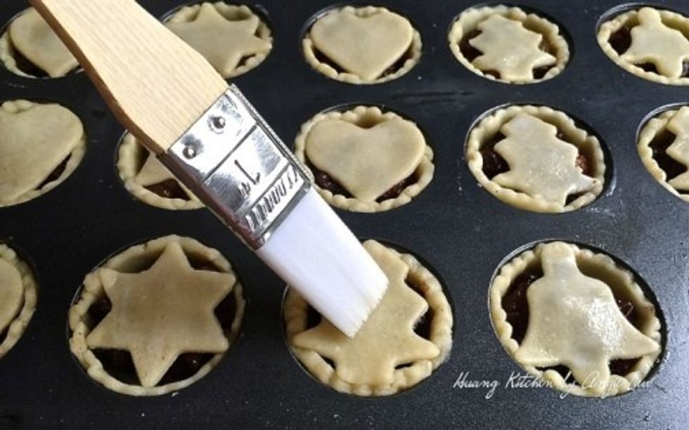 Brush the top of the pastry with a little milk (this helps with browning)