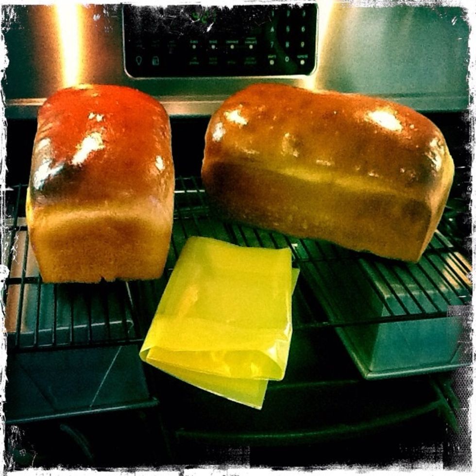 Brush the tops with butter and store in a "green bag" the ones used to keep produce fresh does a good job with bread.
