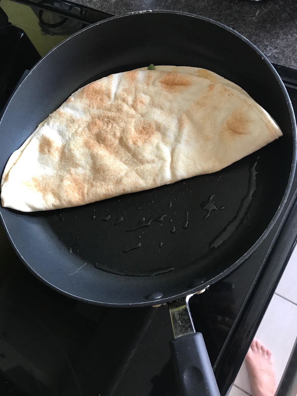 Brush the warm sides lightly with olive oil and let them cook in the pan for another minute or two.