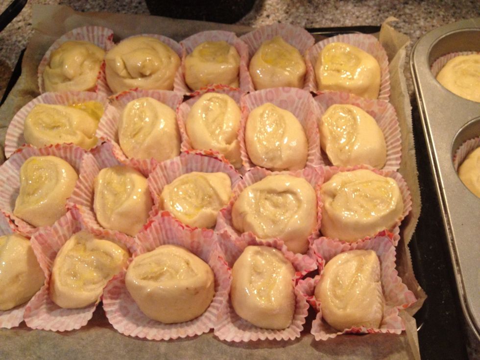 Brush with egg wash and sprinkle with corse sugar.