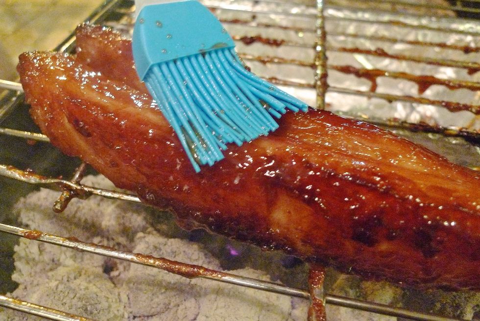 Brush with some honey syrup.