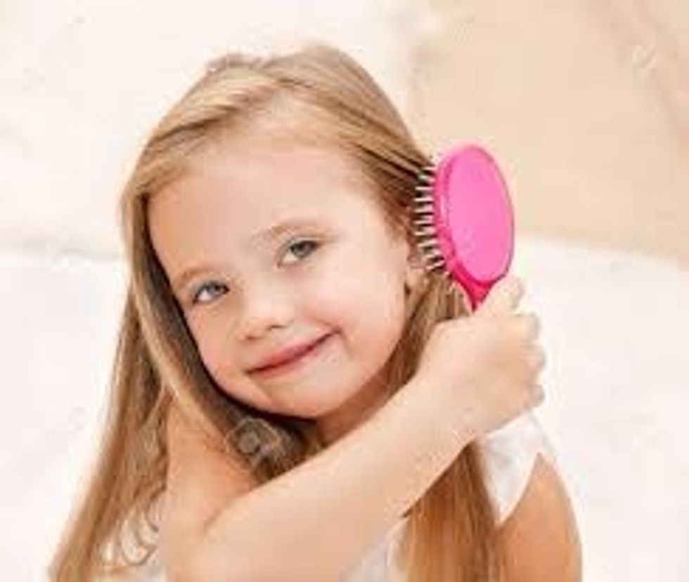Brush your hair with a brush make sure you get all the tangles out