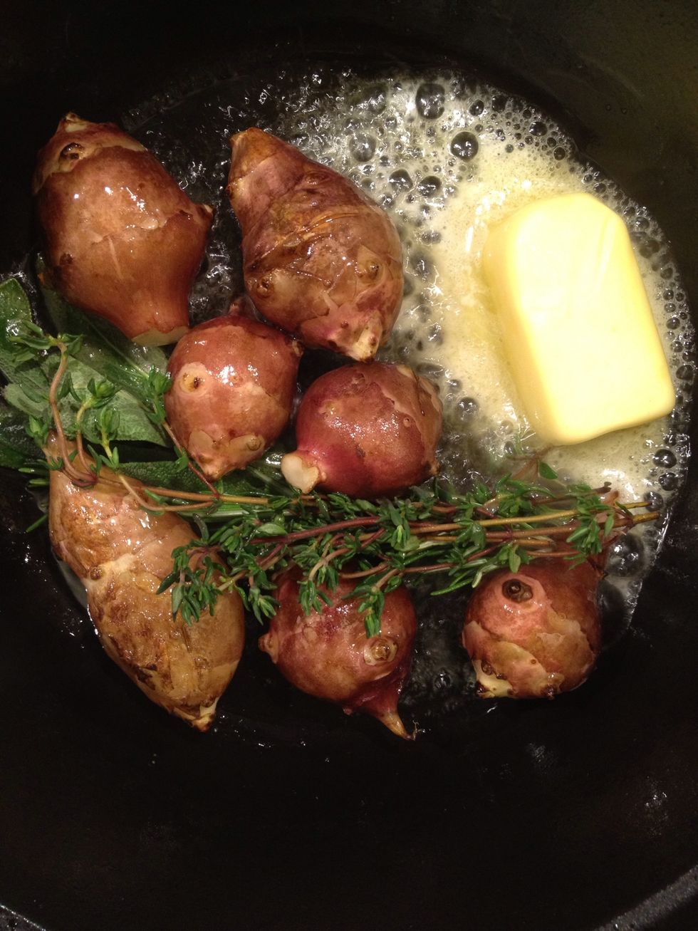 Bubbles... Season with salt.