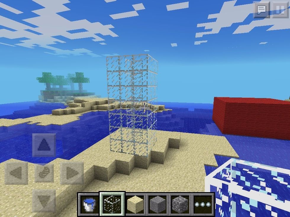 Build a glass tower 7 blocks high