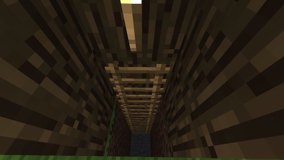 Build a ladder going 5 blocks down