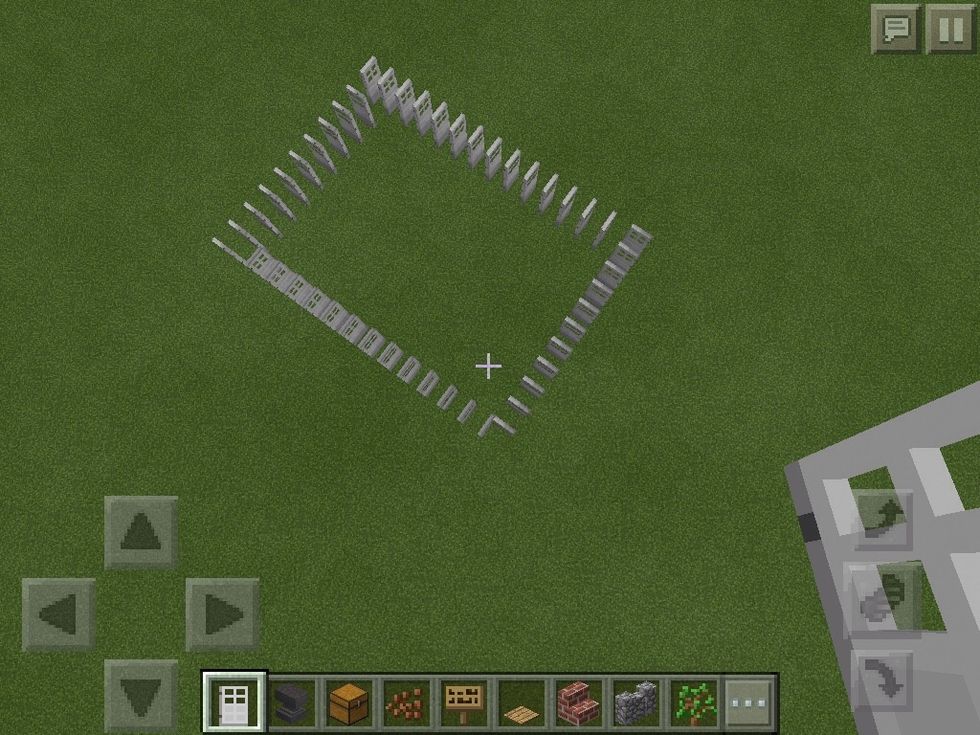 Build a square or rectangle of iron doors