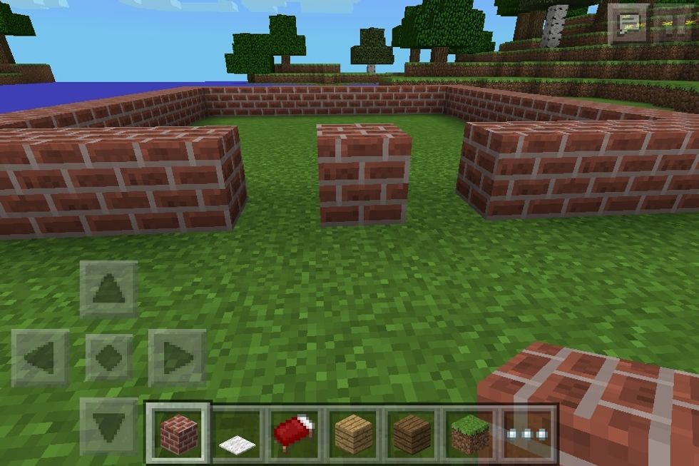 Build a ten by ten square with gaps like these