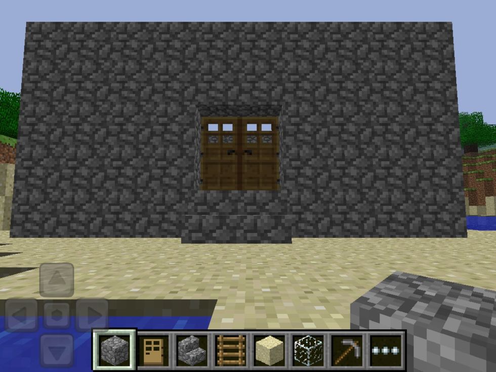 Build it up four more layers of rock.