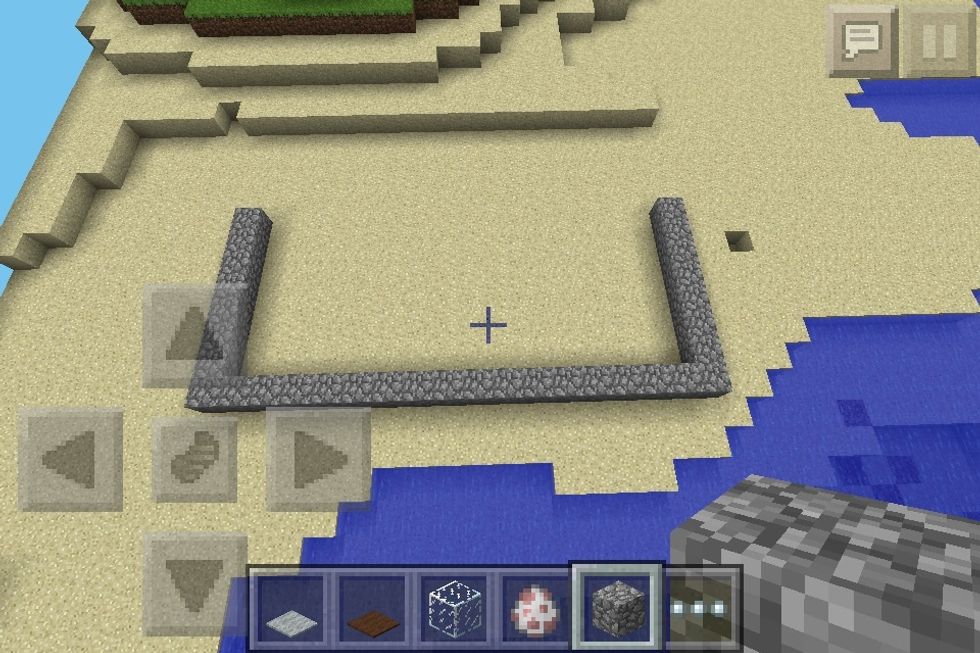 Build this shape. It is 18 blocks along the bottom and 8 blocks up the sides.