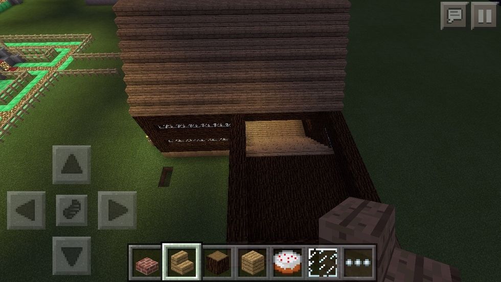 Build up the roof until they meet at the top.
