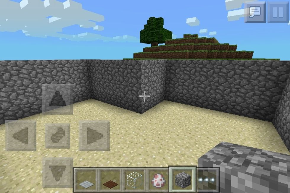 Build up the whole shape by 2 blocks.