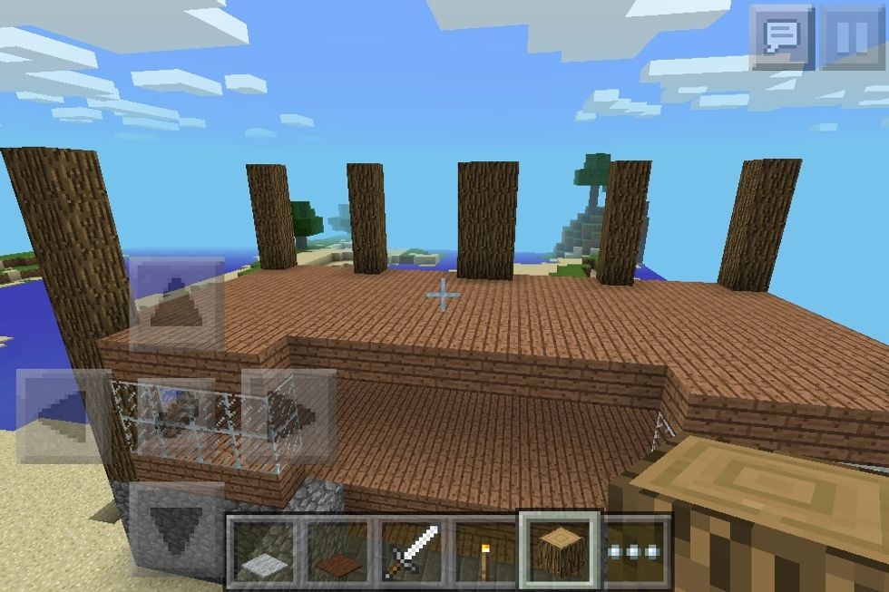 Build wood pillars 4 blocks high like you did before.