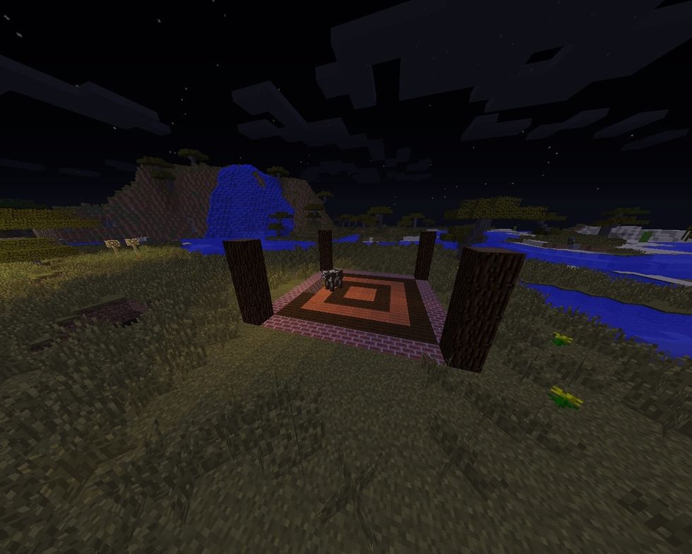 Build wooden stocks by 4 blocks height