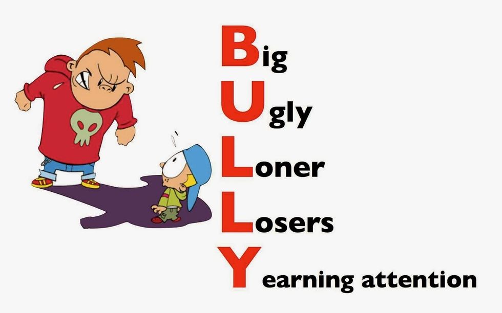 Bully is a very serious case which could lead to suicide. If your in a case where you are getting bullied tell a teacher, your family, friends or even the police so they can sort out the situation.