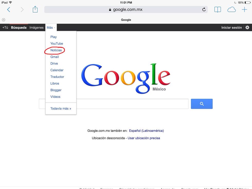 Buscar dentro de google "noticias"