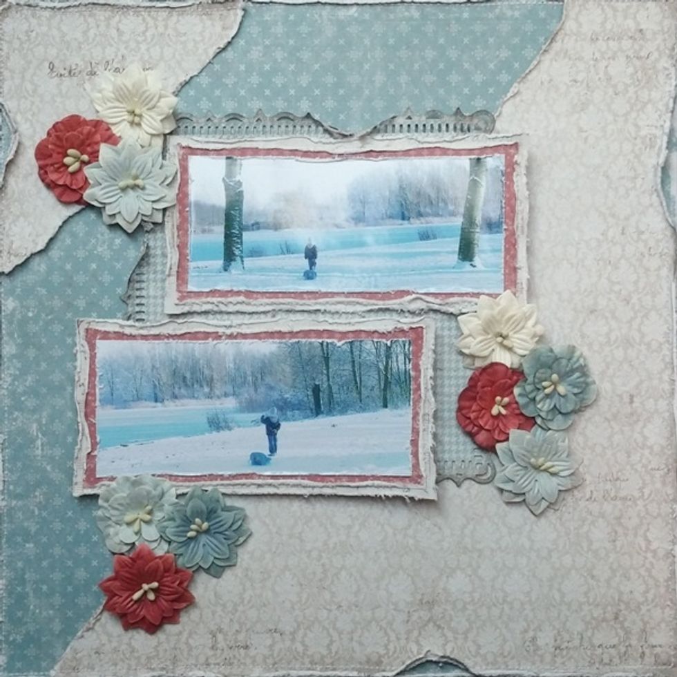 But as you see I didn't used the red square in on the other square but i used it to mat my pictures.