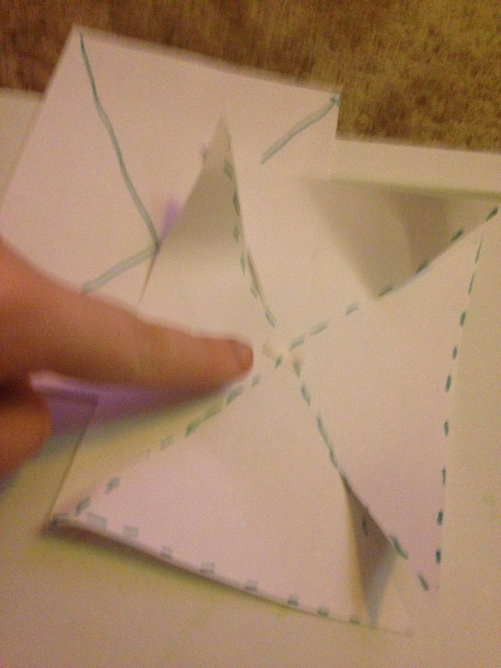 But before you fold them put a piece of tape in the center.if you used the tape and not  the glue