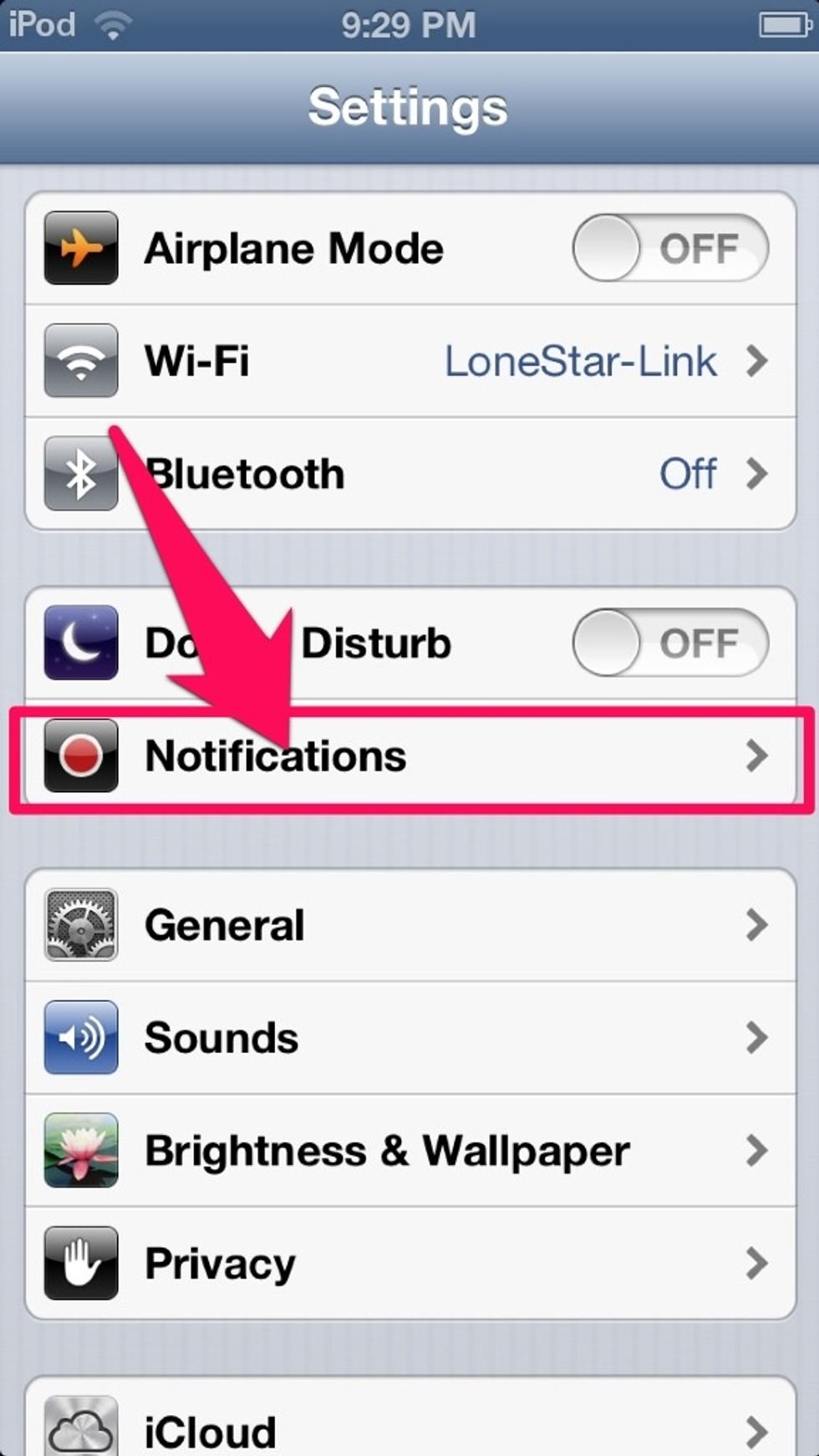 But, if you want more options, select the "Notifications" button.