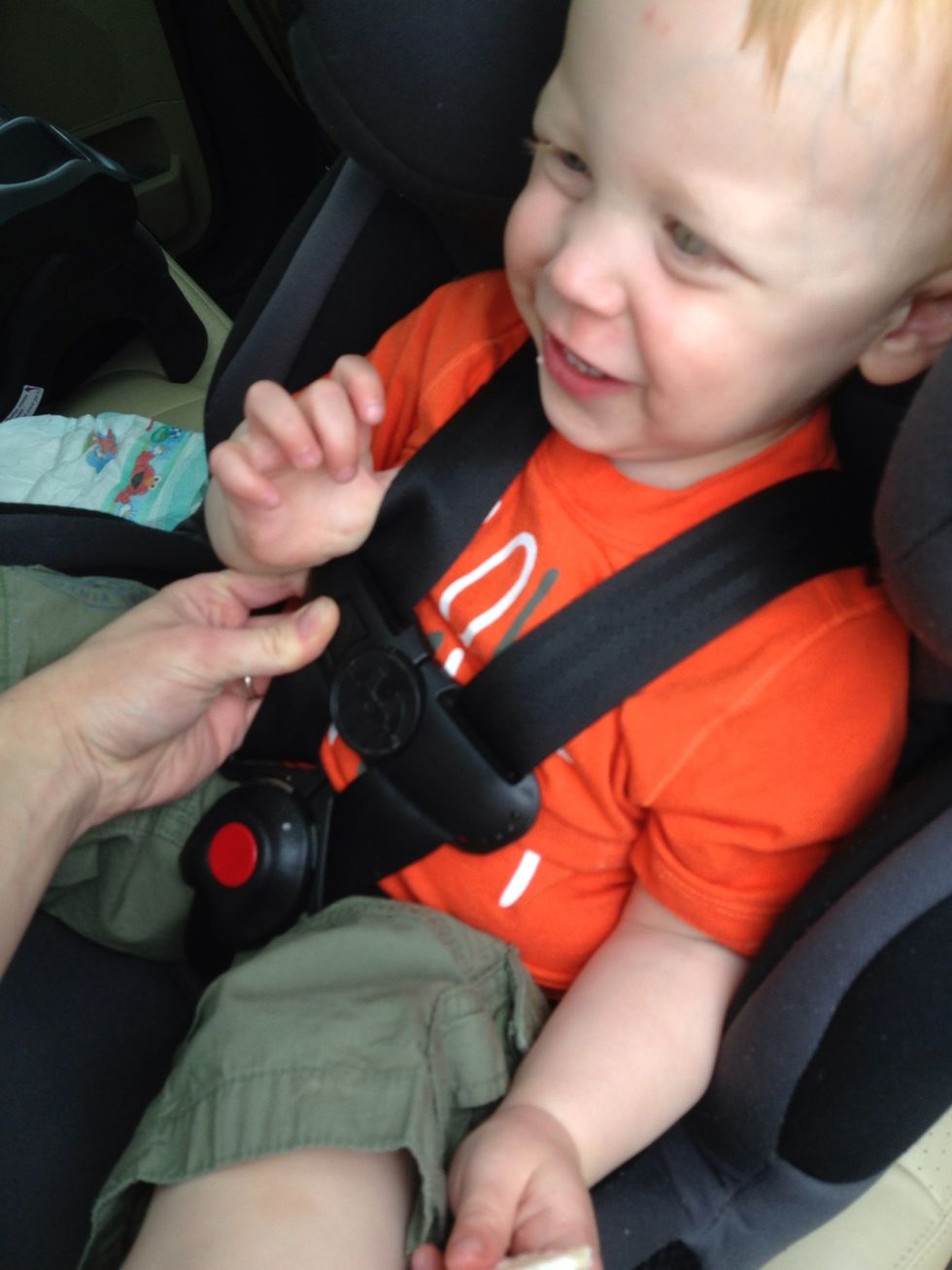 But re-check by repeating the steps. First, pull chest clip back down to crotch buckle