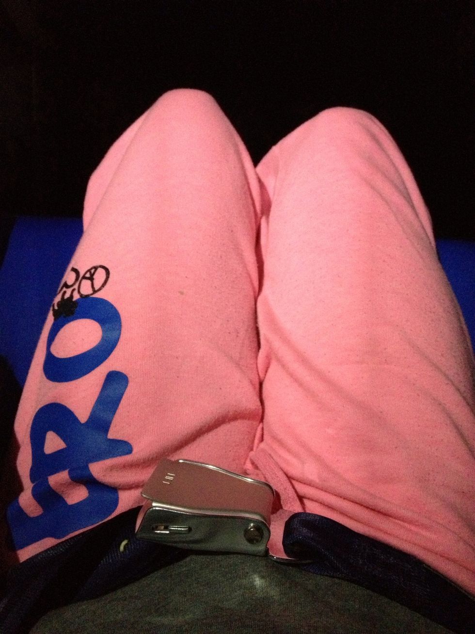 But to stay more comfortable, I changed into my Aeropostale sweats.