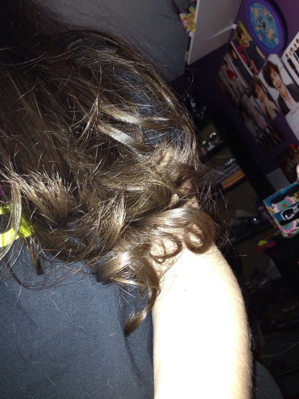 But trust me, the curls look amazing! Doing a tight bun with help.