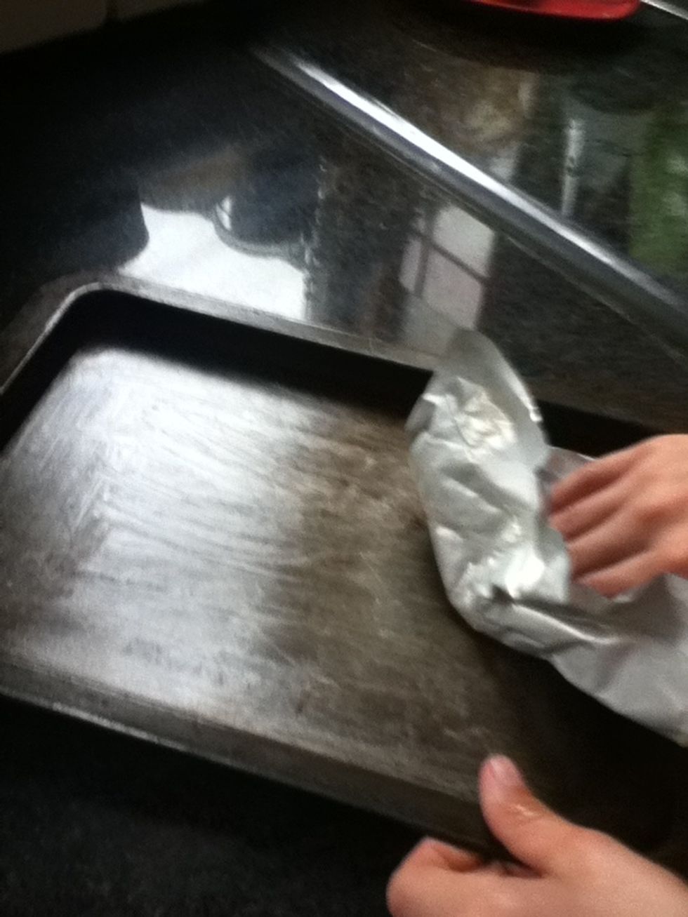 Butter baking tin so they don't stick:)