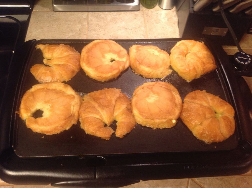 Butter each side and place on griddle until golden brown.