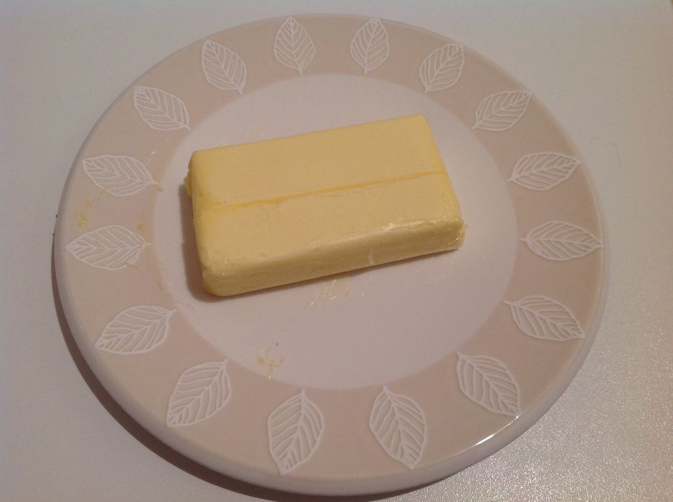 Butter ( it has to be creamy, so keep it out off the fridge...or heat it in the microwave oven),