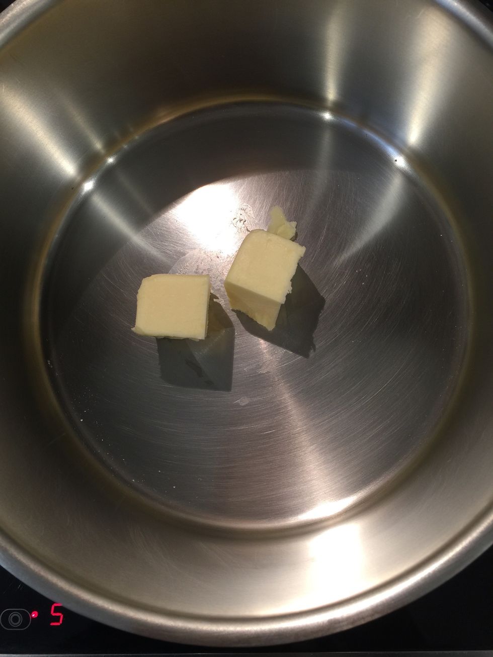 Butter on medium low heat