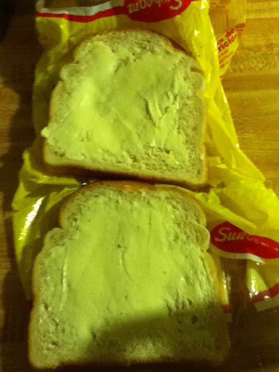 Butter the bread just one side